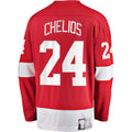 Custom #24 Red DET Hockey Shirt Top