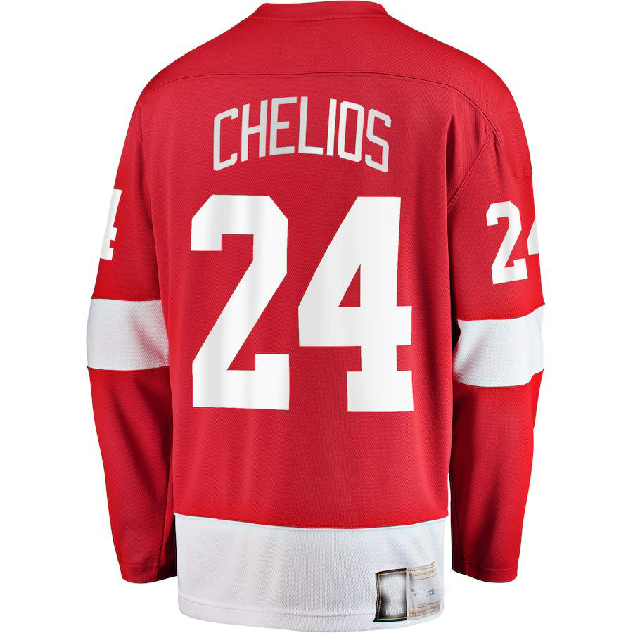 Custom #24 Red DET Hockey Shirt Top