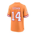 Custom #14 Orange Throwback TB Football Shirt Top