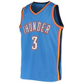 Custom #3 Blue OKC Basketball Shirt Top