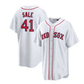 Custom #41 White BOS Baseball Shirt Top