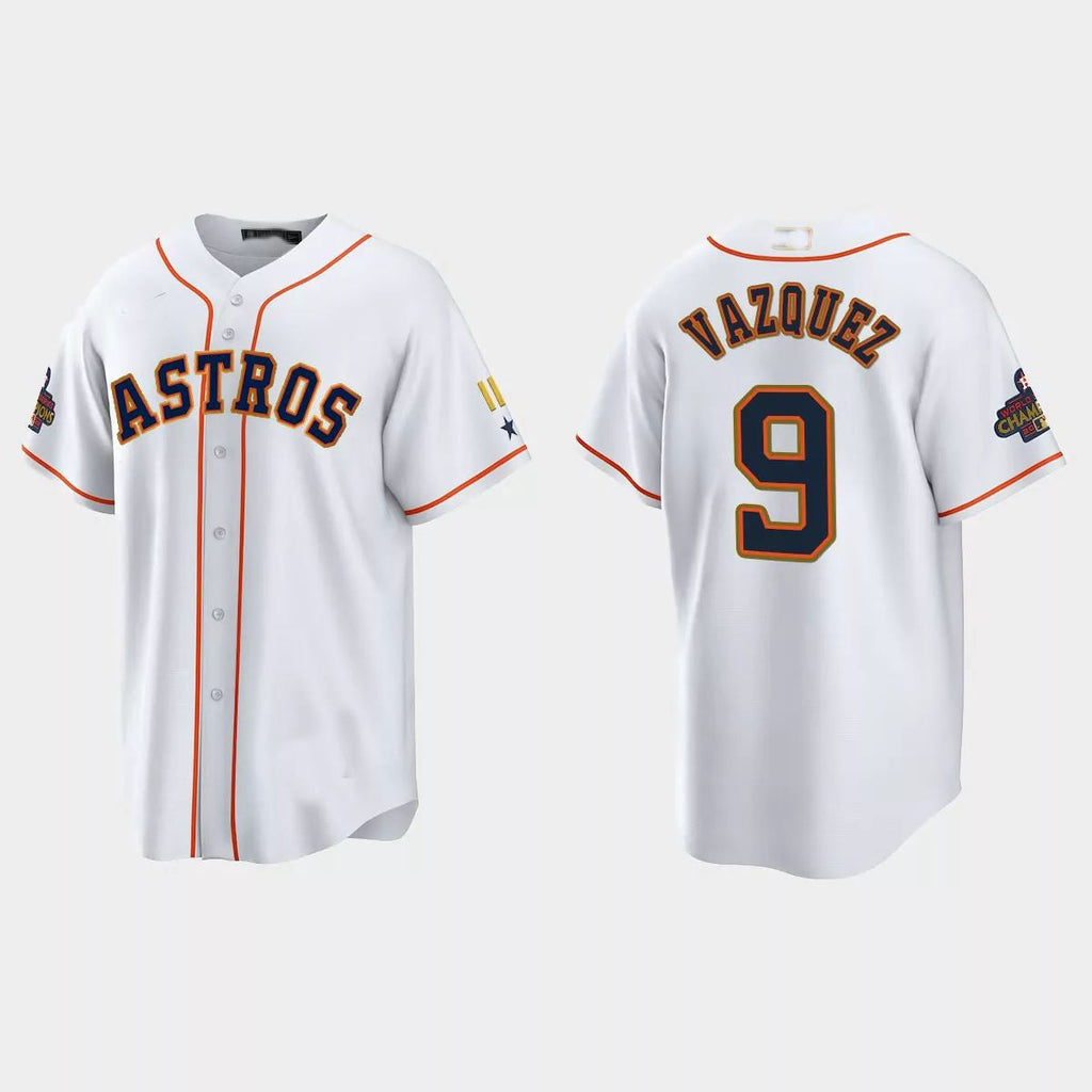 Custom #9 White 2023 HOU Baseball Shirt Top