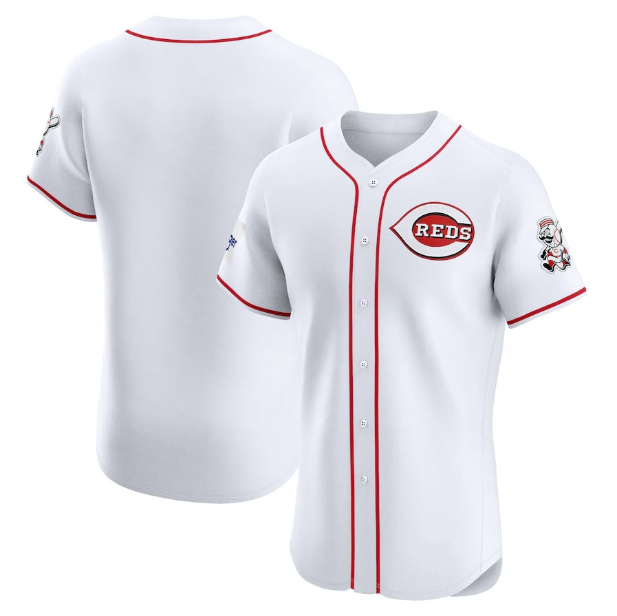 Custom White CIN Baseball Shirt Top