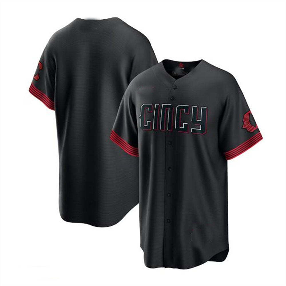 Custom Black 2023 City Connect CIN Baseball Shirt Top