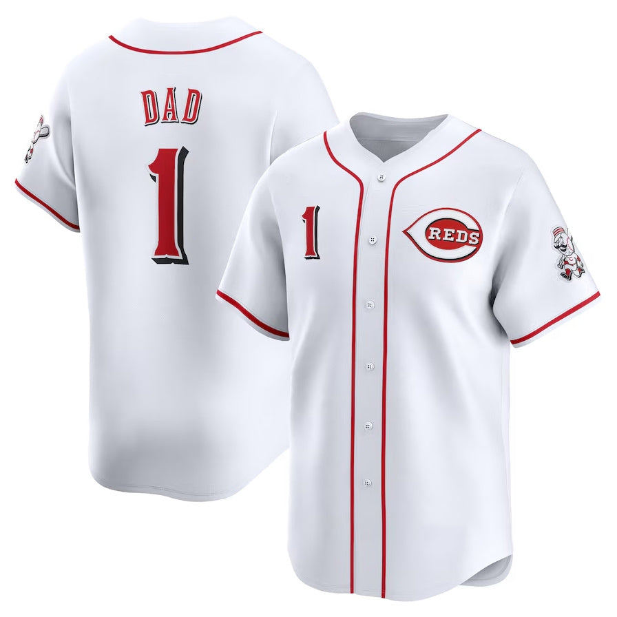 Custom #1 White CIN Baseball Shirt Top