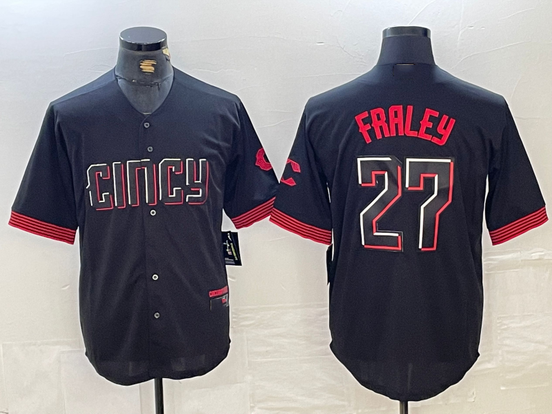 Custom #27 Black 2023 City Connect CIN Baseball Shirt Top
