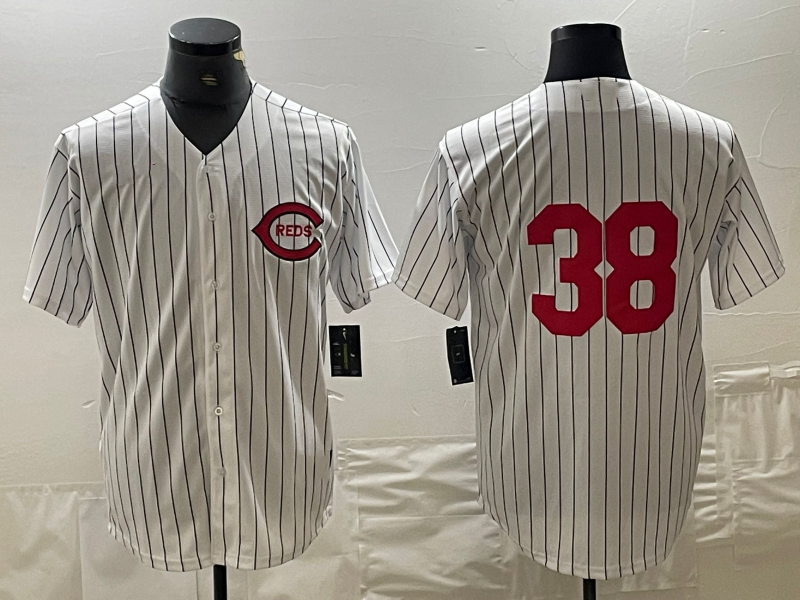 Custom #38 White CIN Baseball Shirt Top