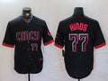Custom #77 Black 2023 City Connect CIN Baseball Shirt Top