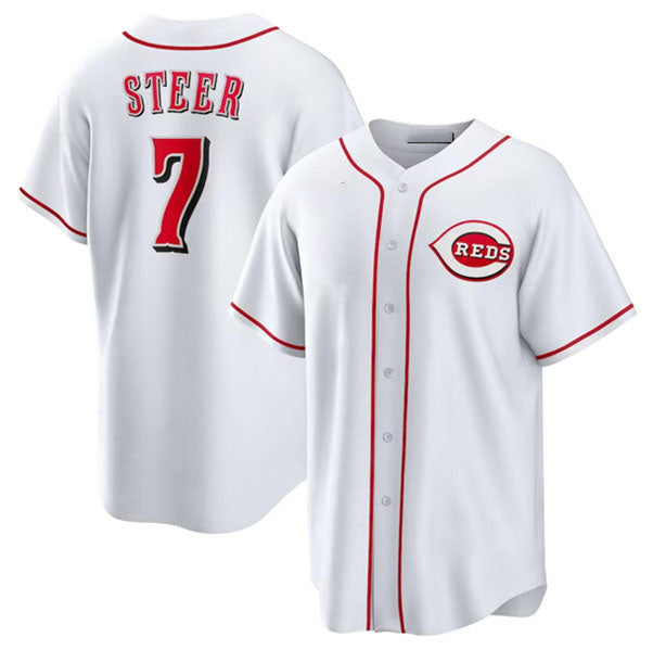 Custom #7 White CIN Baseball Shirt Top