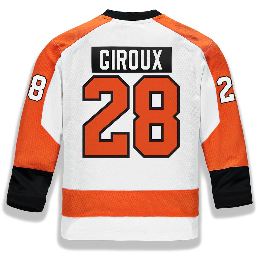 Custom #28 White PHI Hockey Shirt Top
