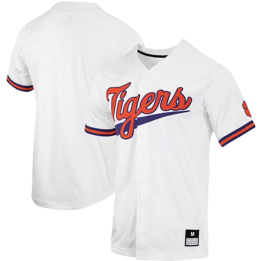 Custom White DET Baseball Shirt Top