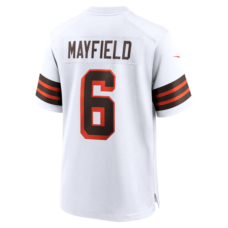 Custom #6 White 1946 CLE Football Shirt Top