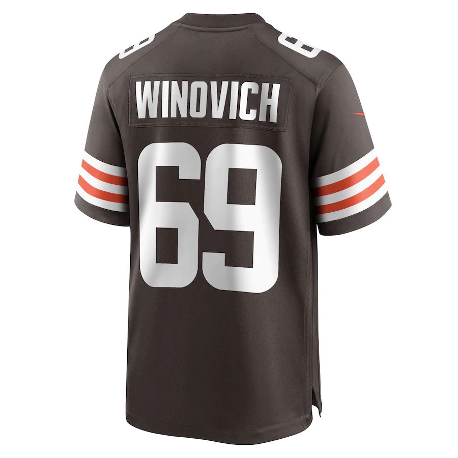 Custom #69 Brown CLE Football Shirt Top