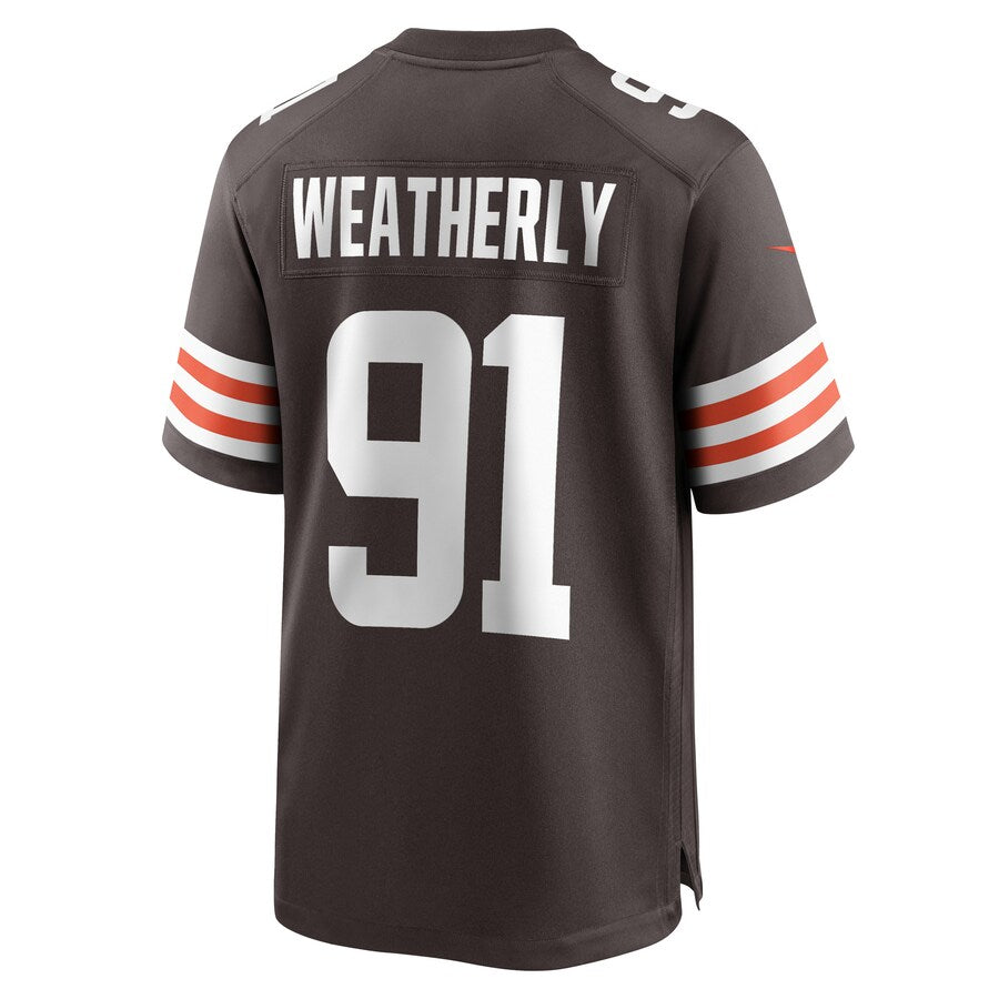 Custom #91 Brown CLE Football Shirt Top