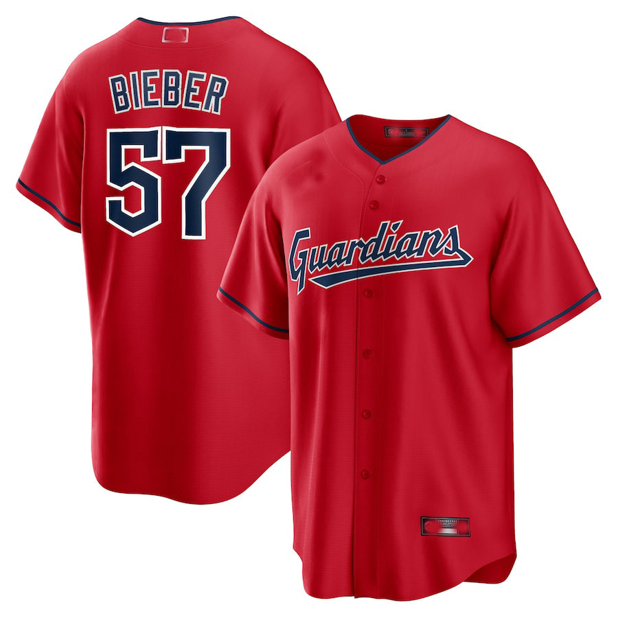 Custom #57 Red CLE Baseball Shirt Top