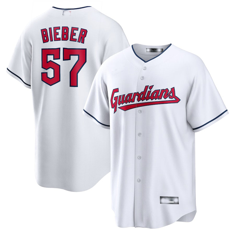 Custom #57 White CLE Baseball Shirt Top
