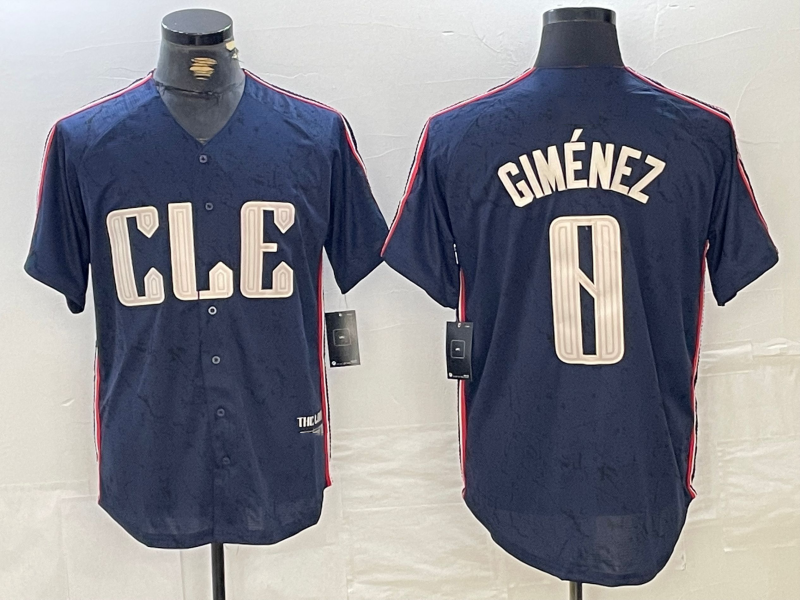Custom #0 Navy 2024 City Connect CLE Baseball Shirt Top