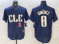 Custom #0 Navy 2024 City Connect CLE Baseball Shirt Top