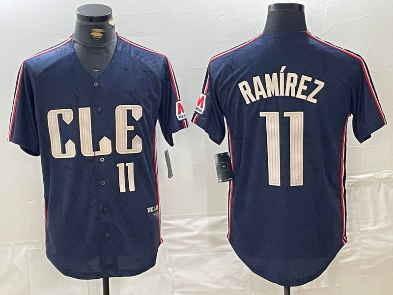 Custom #11 Navy 2024 City Connect CLE Baseball Shirt Top