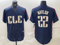 Custom #22 Navy 2024 City Connect CLE Baseball Shirt Top