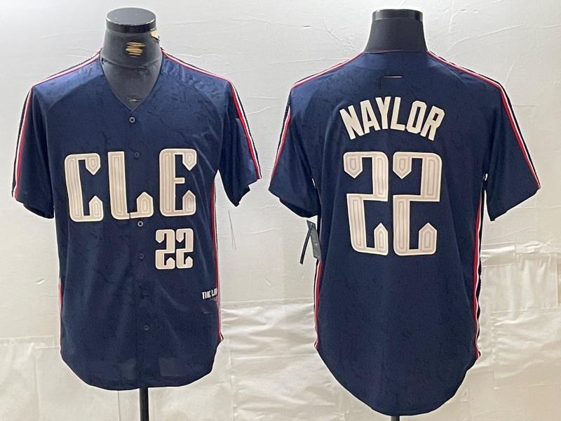 Custom #22 Navy 2024 City Connect CLE Baseball Shirt Top