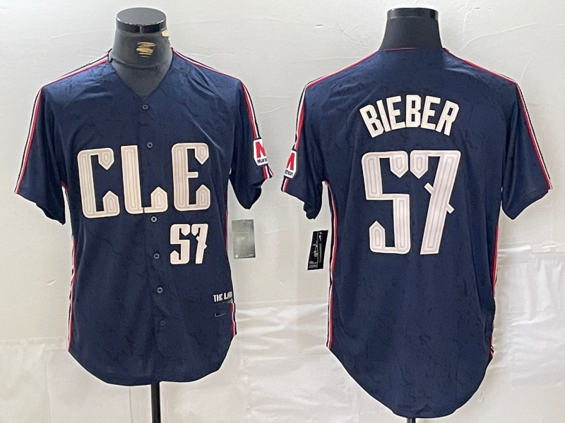 Custom #22 Navy 2024 City Connect CLE Baseball Shirt Top