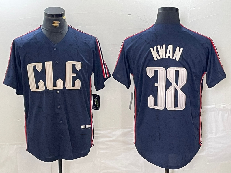 Custom #38 Navy 2024 City Connect CLE Baseball Shirt Top