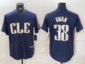 Custom #38 Navy 2024 City Connect CLE Baseball Shirt Top