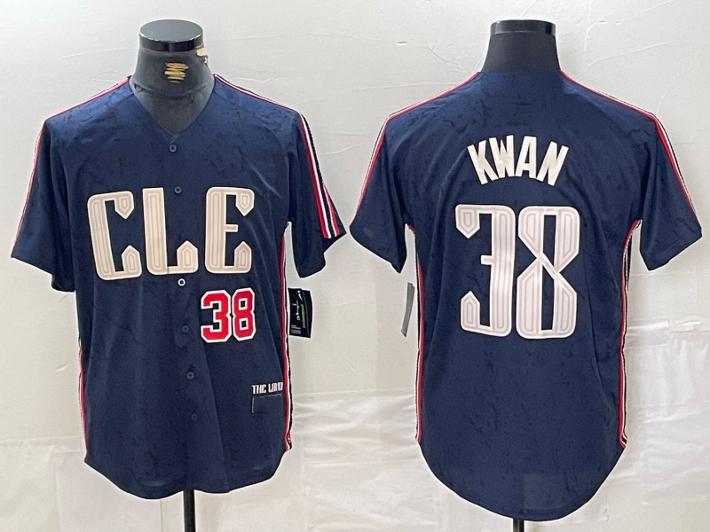 Custom #38 Navy 2024 City Connect CLE Baseball Shirt Top