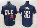 Custom #38 Navy 2024 City Connect CLE Baseball Shirt Top