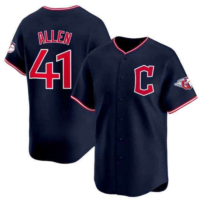 Custom #41 Navy 2025 CLE Baseball Shirt Top