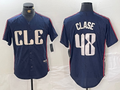 Custom #48 Navy 2024 City Connect CLE Baseball Shirt Top