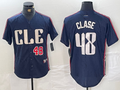 Custom #48 Navy 2024 City Connect CLE Baseball Shirt Top