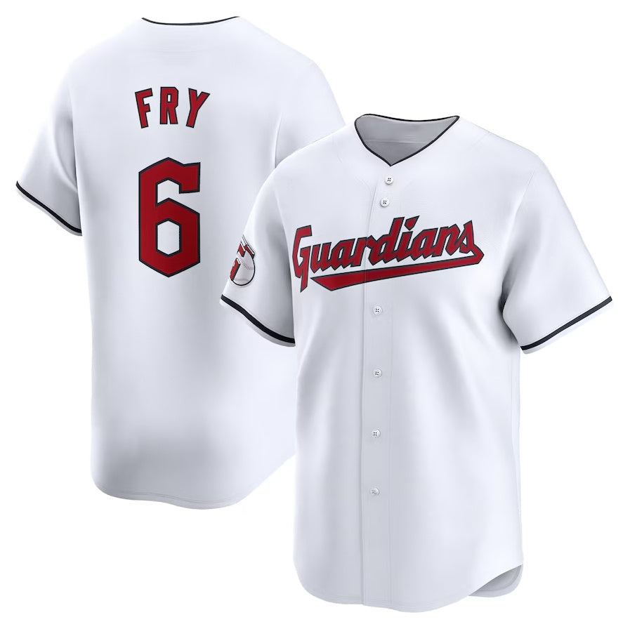 Custom #6 White CLE Baseball Shirt Top