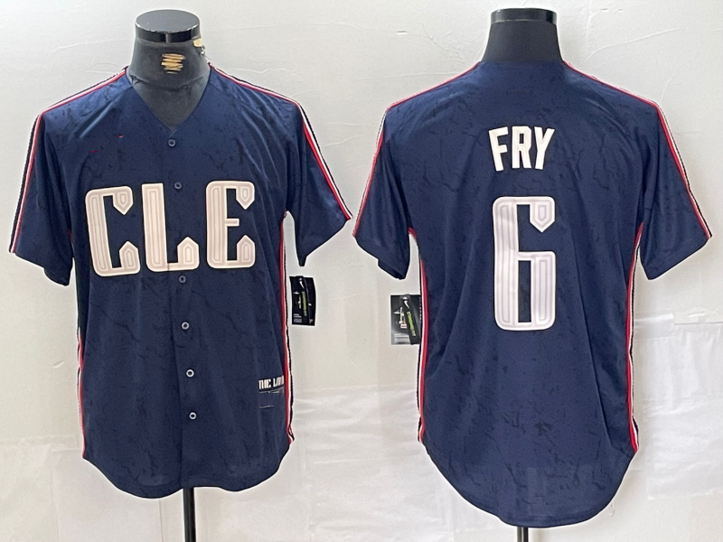 Custom #6 Navy 2024 City Connect CLE Baseball Shirt Top
