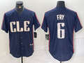 Custom #6 Navy 2024 City Connect CLE Baseball Shirt Top