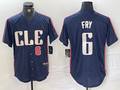 Custom #6 Navy 2024 City Connect CLE Baseball Shirt Top