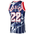 Custom #22 Navy 1996 HOU Basketball Shirt Top