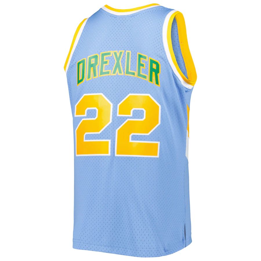 Custom #22 Light Blue 1983 POR Basketball Shirt Top