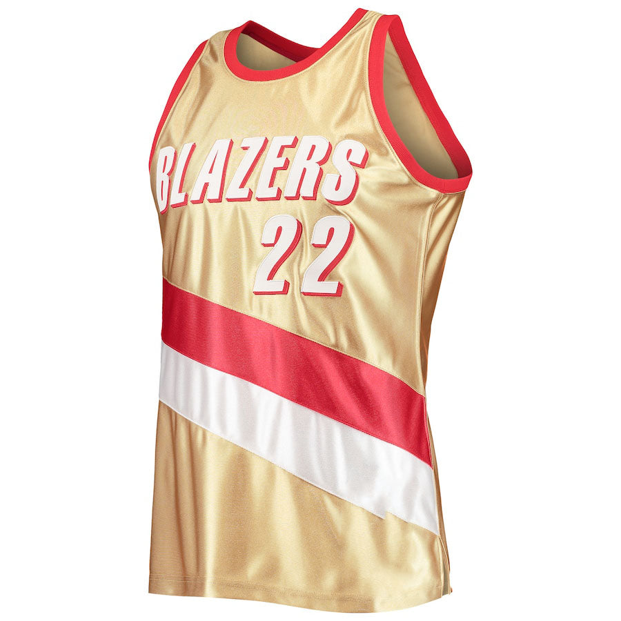 Custom #22 Gold 1991 POR Basketball Shirt Top