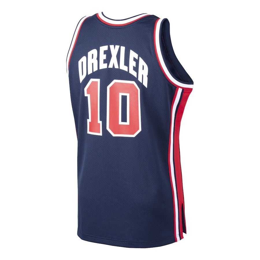 Custom #10 Navy 1992 POR Basketball Shirt Top