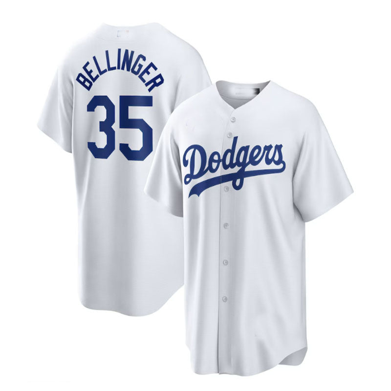 Custom #35 White LAD Baseball Shirt Top