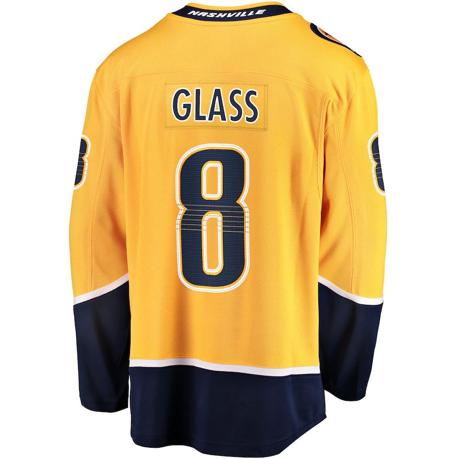 Custom #8 Gold NSH Hockey Shirt Top