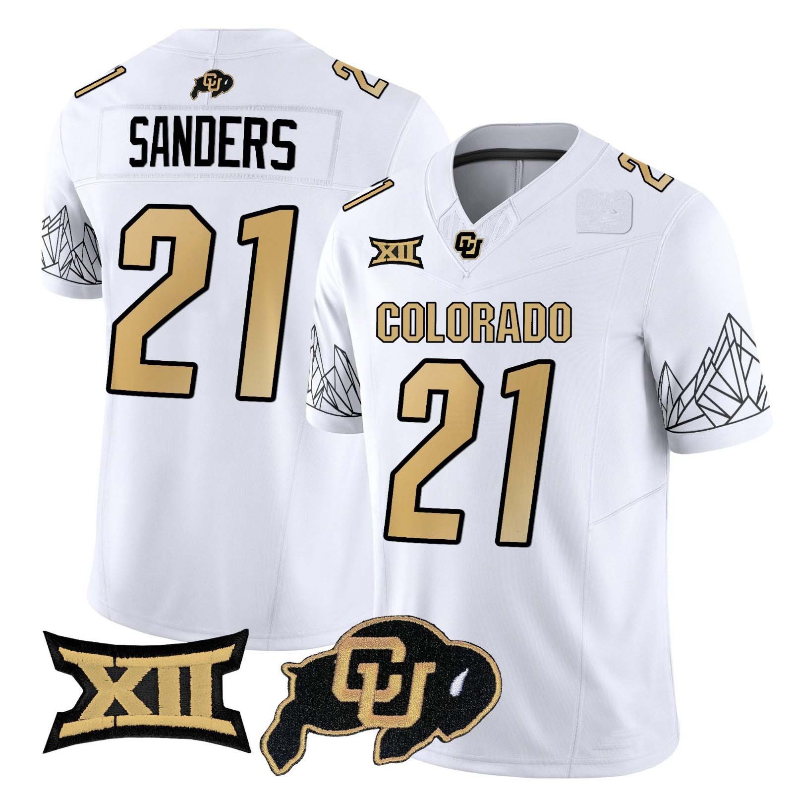 Custom #21 White 2024 Football Shirt Top