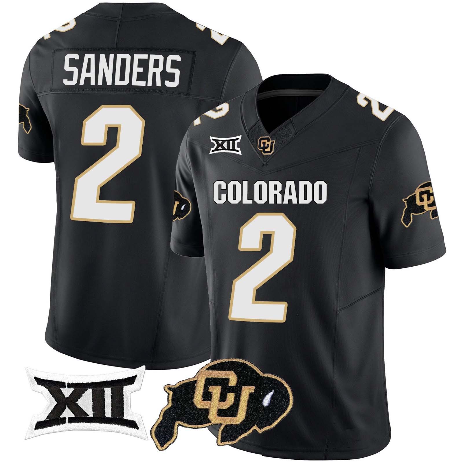 Custom #2 Black 2024 Football Shirt Top