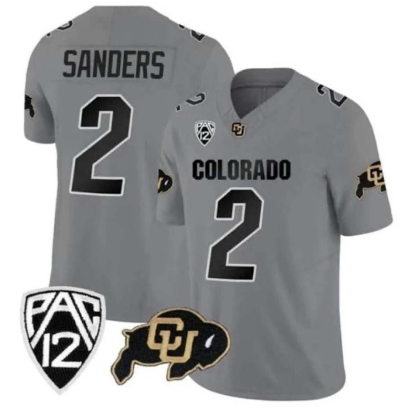 Custom #2 Gray 2024 Football Shirt Top