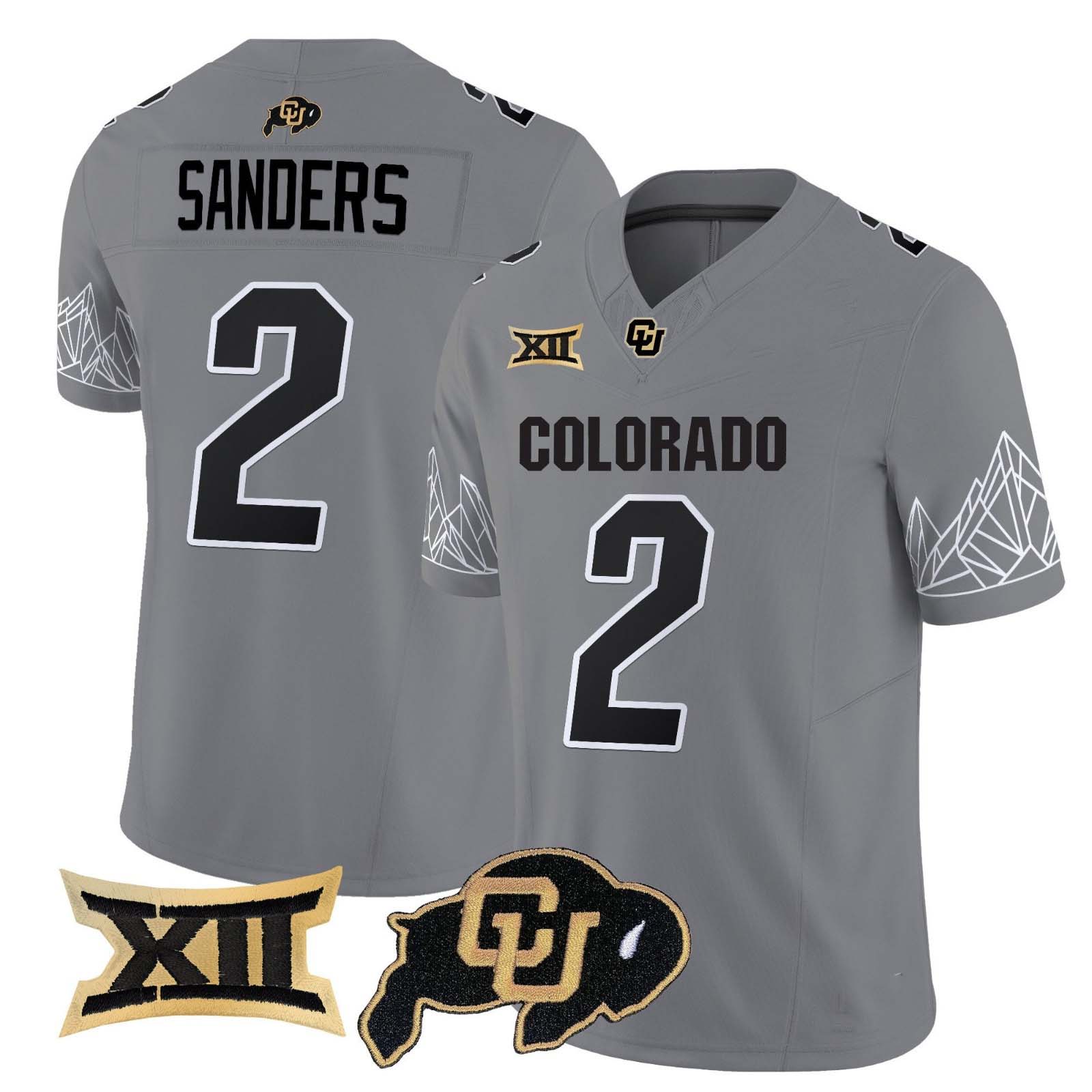 Custom #2 Gray 2024 Football Shirt Top