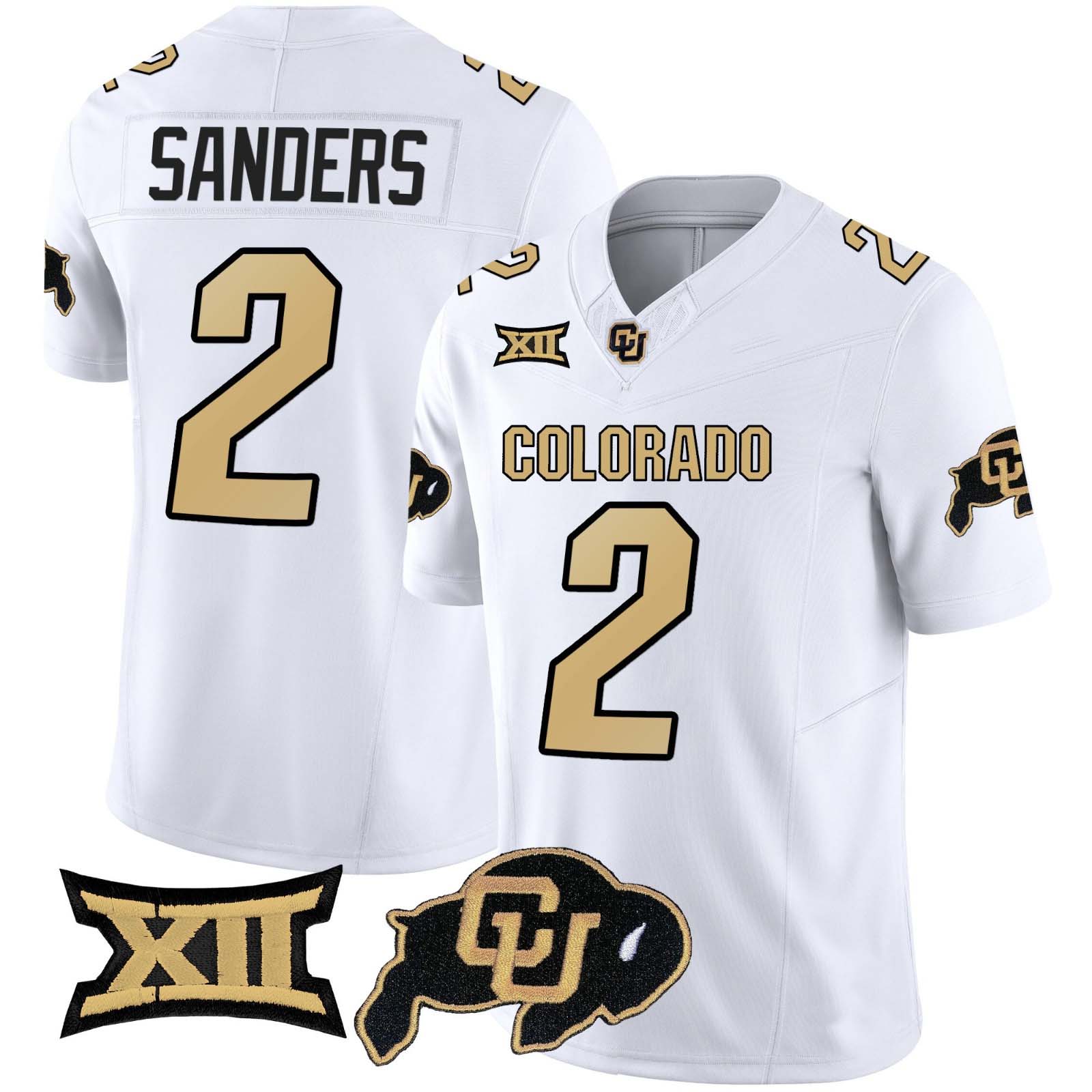 Custom #2 White 2024 Football Shirt Top