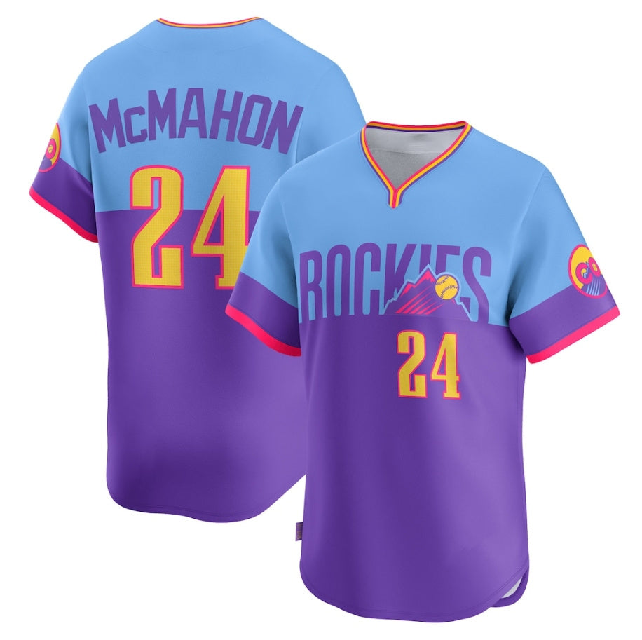 Custom #24 Light Blue 2025 City Connect COL Baseball Shirt Top