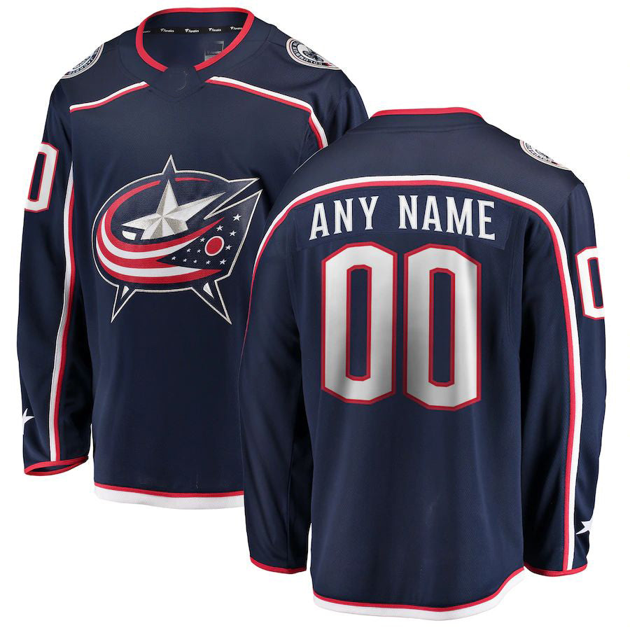 Custom Blue CBJ Hockey Shirt Top
